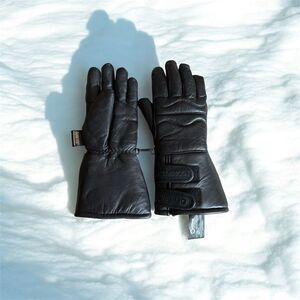 Olympia Men's Black Leather Motorcycle Gloves XS Thinsulate Waterproof